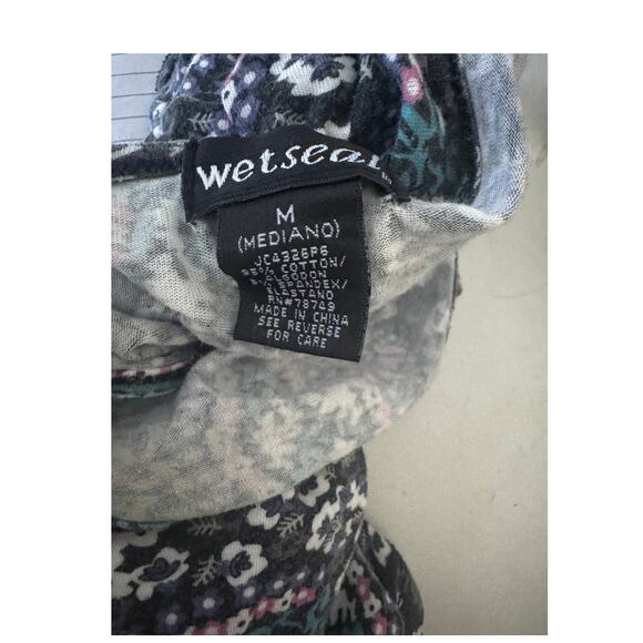 WET SEAL Tank Top Women’s Medium Black Multicolor Paisley Floral Print - Picture 4 of 4
